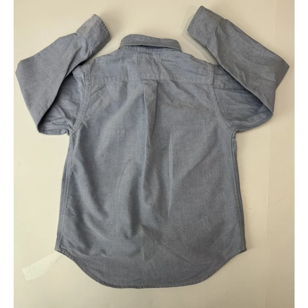 Ralph Lauren Polo Big Pony Oxford Shirt Blue Equestrian Y2K Button Down Kids 5